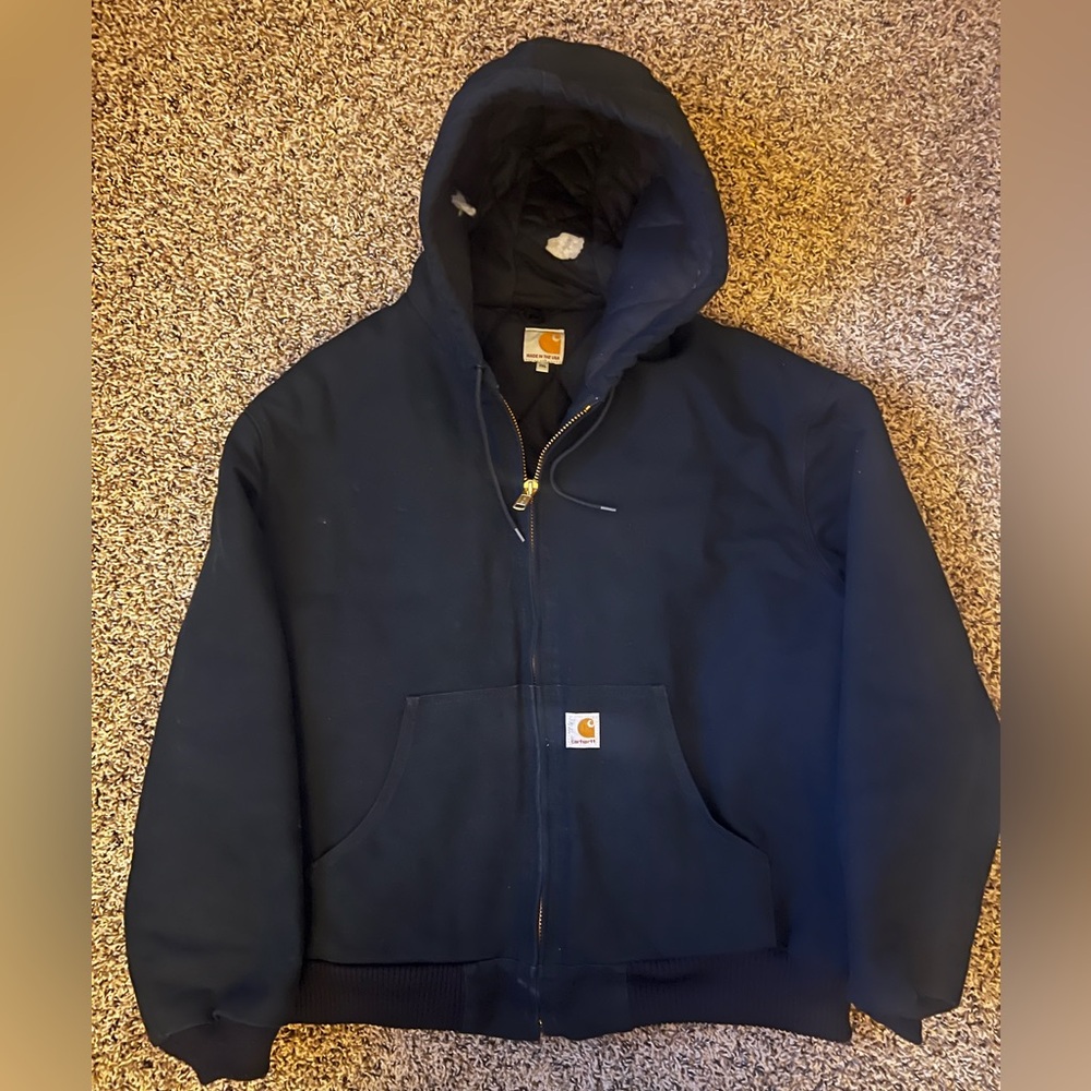 Black XL Carhartt Hooded Jacket